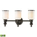 Bristol 3-Light Vanity Lamp in Oil Rubbed Bronze with Opal White Blown Glass - Includes LED Bulbs