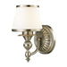 Smithfield 1-Light Vanity Lamp in Brushed Nickel with Opal White Blown Glass