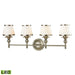 Smithfield 4-Light Vanity Lamp in Brushed Nickel with Opal White Blown Glass - Includes LED Bulbs