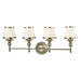 Smithfield 4-Light Vanity Lamp in Brushed Nickel with Opal White Blown Glass