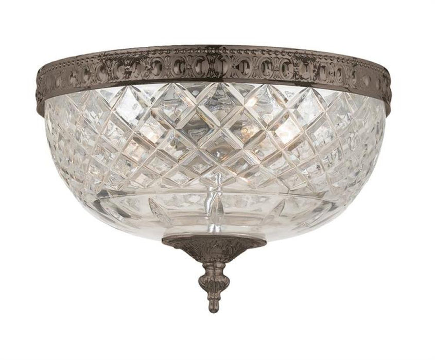 Crystorama 2 Light English Bronze Crystal Ceiling Mount