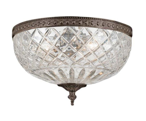 Crystorama 3 Light English Bronze Crystal Ceiling Mount