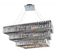 Baguette 43 Inch Rectangular 3 Tier Pendant