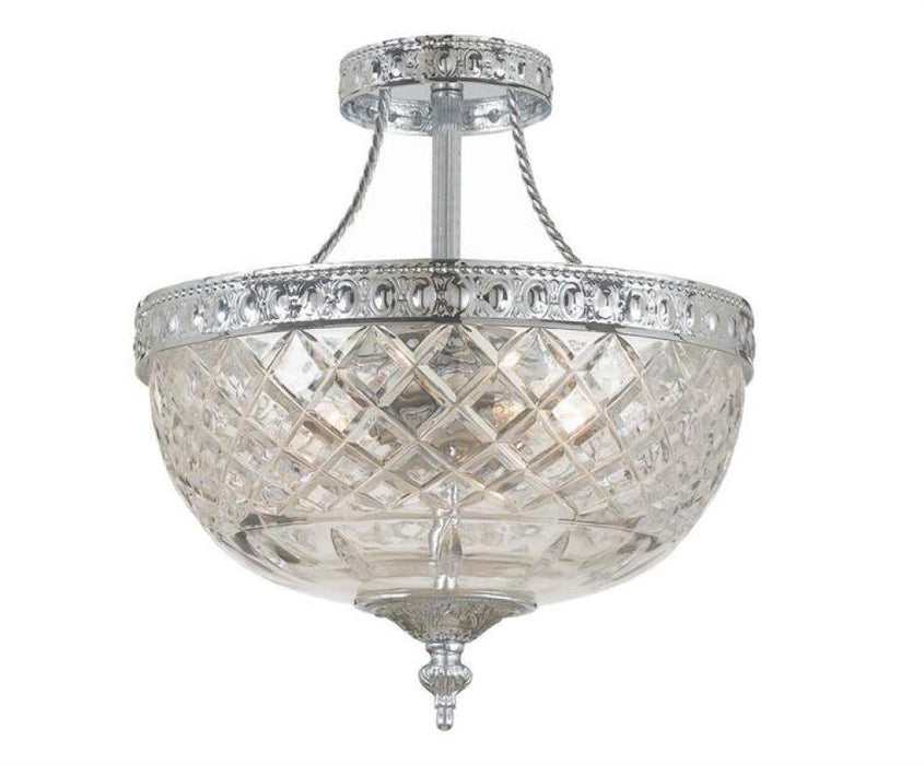 Crystorama 3 Light Polished Chrome Crystal Ceiling Mount