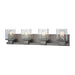 Hotelier 4-Light Vanity Sconce in Weathered Zinc with Clear Glass