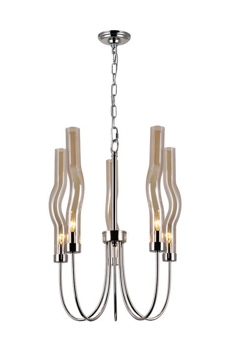 5 Light Chandelier with Polished Nickel Finish