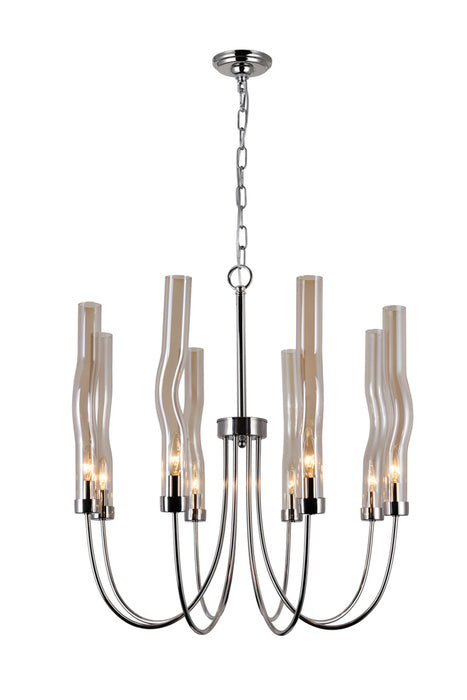 8 Light Chandelier with Polished Nickel Finish