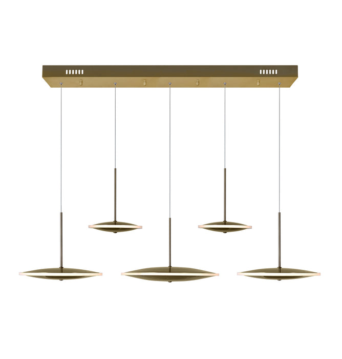 LED Island/Pool Table Chandelier with Brass Finish