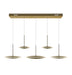 LED Island/Pool Table Chandelier with Brass Finish