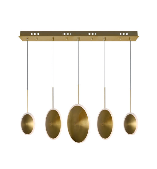 LED Island/Pool Table Chandelier with Brass Finish