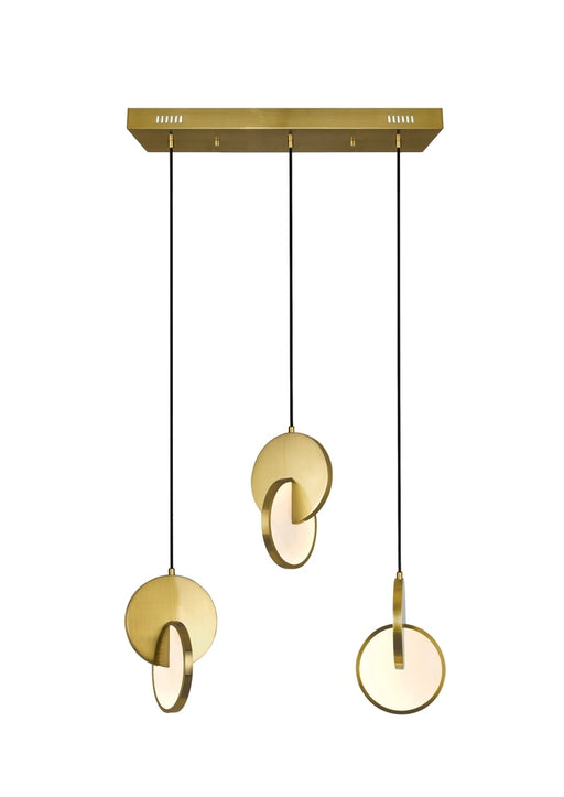 LED Island/Pool Table Chandelier with Brushed Brass Finish