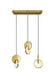 LED Island/Pool Table Chandelier with Brushed Brass Finish