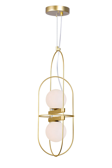 2 Light Pendant with Medallion Gold Finish