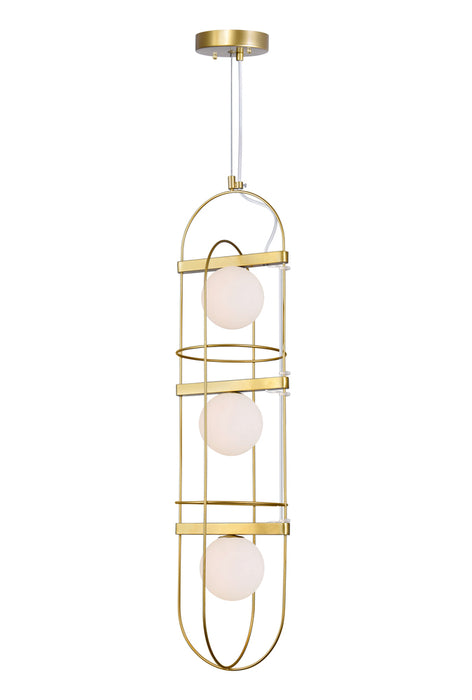 3 Light Pendant with Medallion Gold Finish