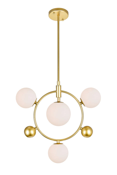 4 Light Pendant with Medallion Gold Finish