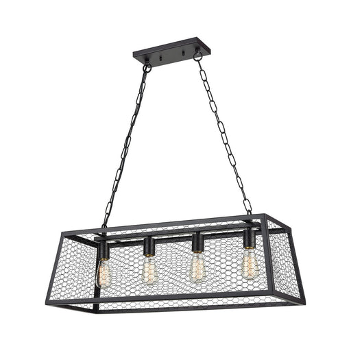 Grange 4-Light Linear Chandelier in Oil Rubbed Bronze