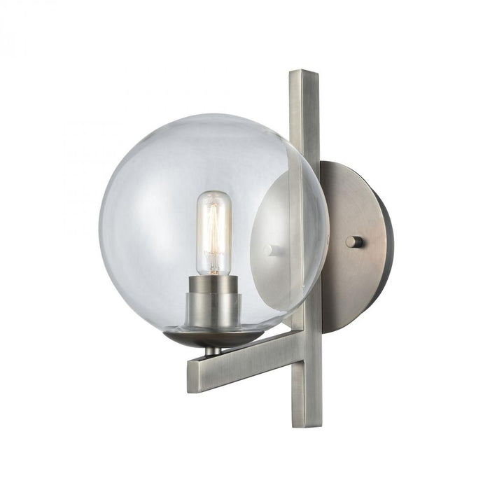 Globes of Light 1-Light Wall Lamp in Brushed Black Nickel with Clear Blown Glass