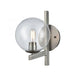 Globes of Light 1-Light Wall Lamp in Brushed Black Nickel with Clear Blown Glass