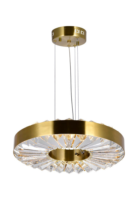 LED Chandelier with Brass Finish