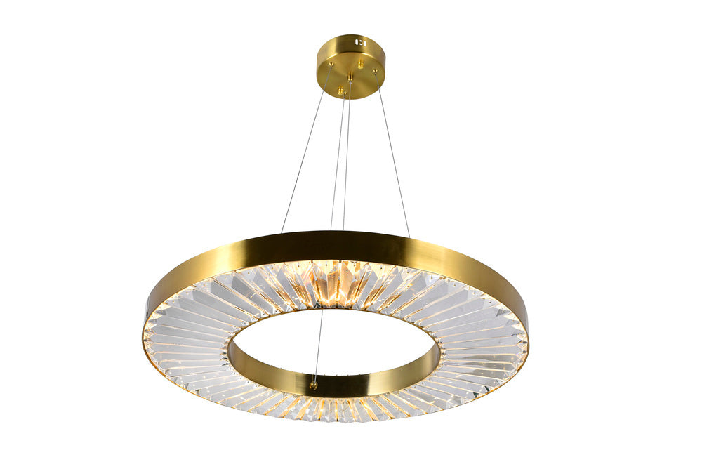 LED Chandelier with Brass Finish