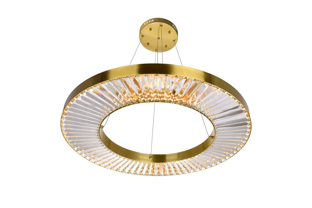 LED Chandelier with Brass Finish