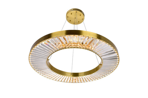 LED Chandelier with Brass Finish