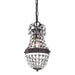 Camborne 1-Light Mini Pendant in Clear Crystal with Bronze Banding