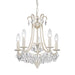 Victorian 5-Light Mini Chandelier in Antique Cream and Clear