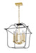 6 Light Chandelier with Satin Gold & Black Finish