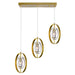 3 Light Island/Pool Table Chandelier with Brass Finish