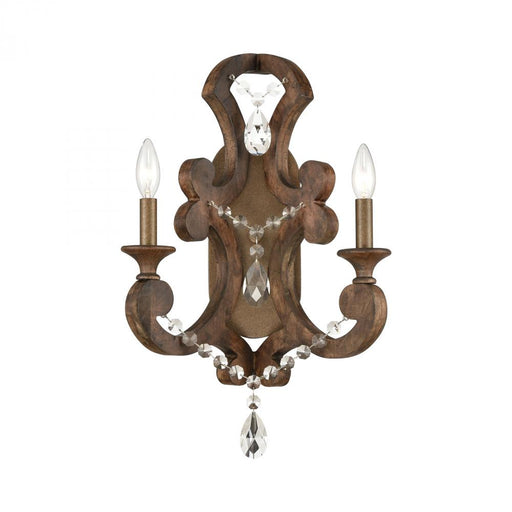 San Sebastian 2-Light Sconce in Spanish Antiquewood and Dark Bronze