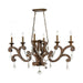 San Sebastian 6-Light Island Light in Spanish Antiquewood and Dark Bronze