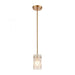 Jenning 1-Light Mini Pendant in Satin Brass with Frosted Crystal