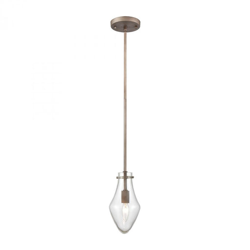 Culmination 1-Light Mini Pendant in Weathered Zinc with Clear Glass