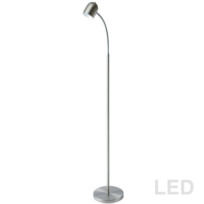 5W Floor Lamp, Satin Chrome Finish