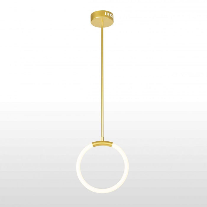 1 Light LED Pendant with Satin Gold finish