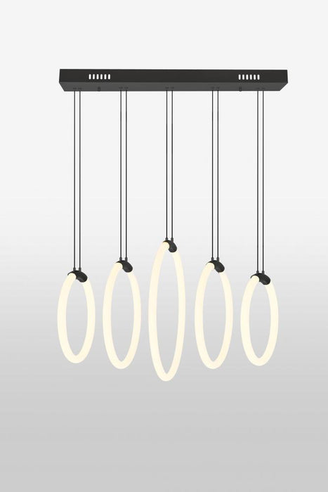 5 Light LED Chandelier with Black finish