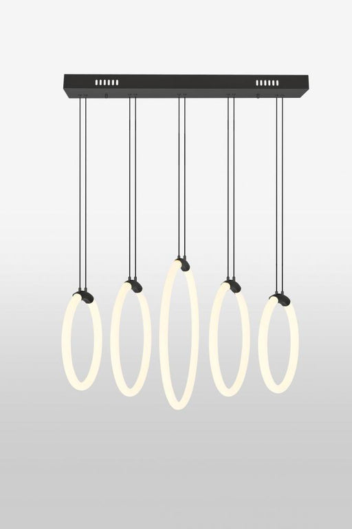 5 Light LED Chandelier with Black finish