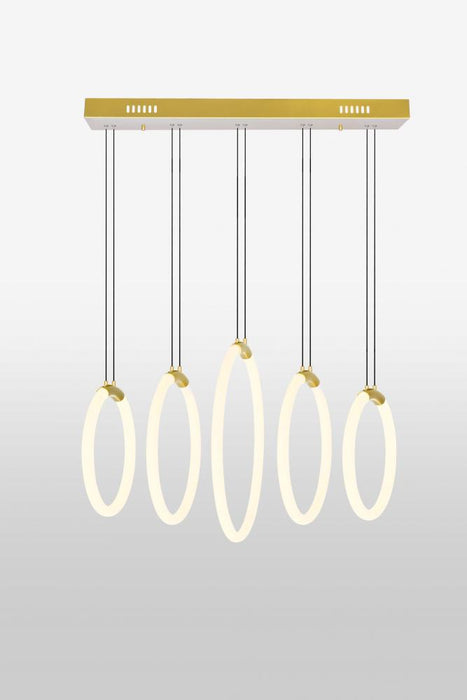 5 Light LED Chandelier with Satin Gold finish