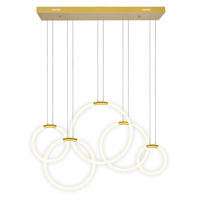 5 Light LED Chandelier with Satin Gold finish