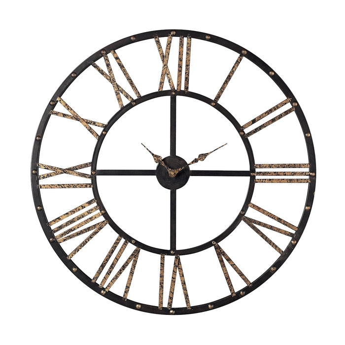 Metal-framed Roman Numeral Open Back Wall Clock