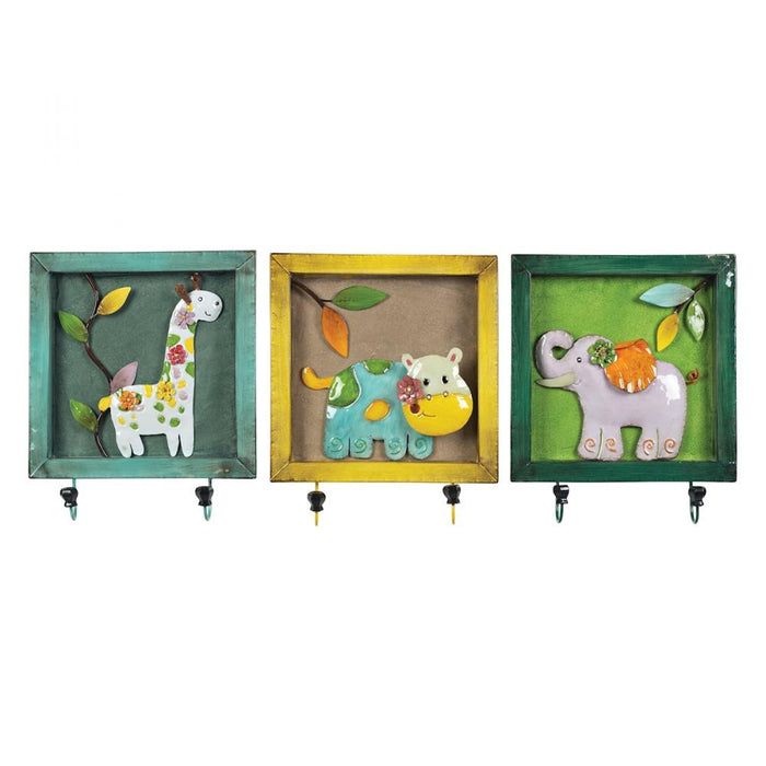 Animal Picture Wall Hooks (Set of 3)