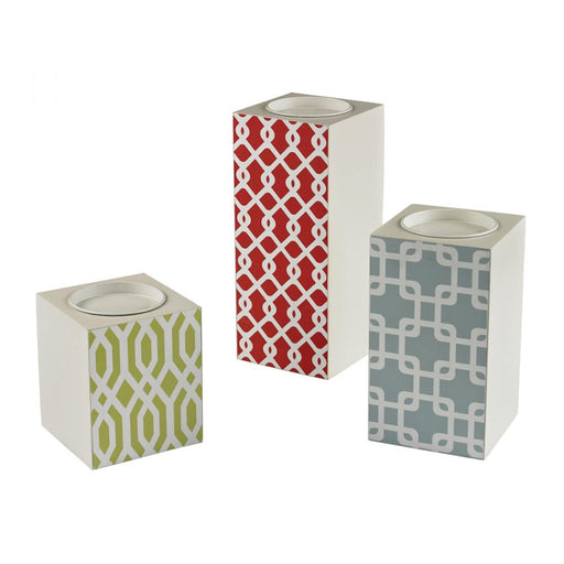 Chevron Print Candle Holders (3-piece Set)