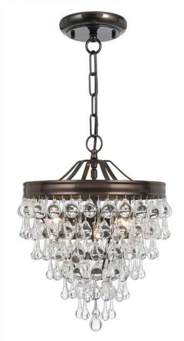 Calypso 3 Light Crystal Teardrop Bronze Mini Chandelier