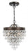 Calypso 3 Light Crystal Teardrop Bronze Mini Chandelier