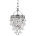 Calypso 1 Light Crystal Teardrop Polished Chrome Mini Chandelier