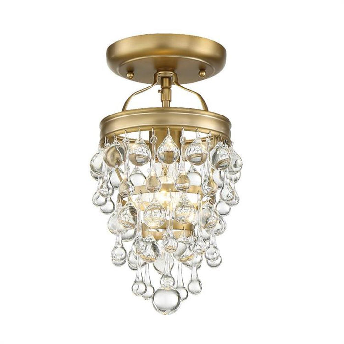 Calypso 1 Light Crystal Teardrop Vibrant Gold Ceiling Mount