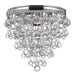 Calypso 3 Light Crystal Teardrop Polished Chrome Flush Mount