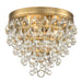 Calypso 3 Light Crystal Teardrop Vibrant Gold Flush Mount