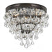 Calypso 3 Light Crystal Teardrop Bronze Flush Mount